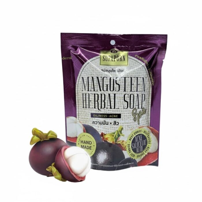 Supaporn Mangosteen Fruit Extract Bath Puff 70g - Image 1